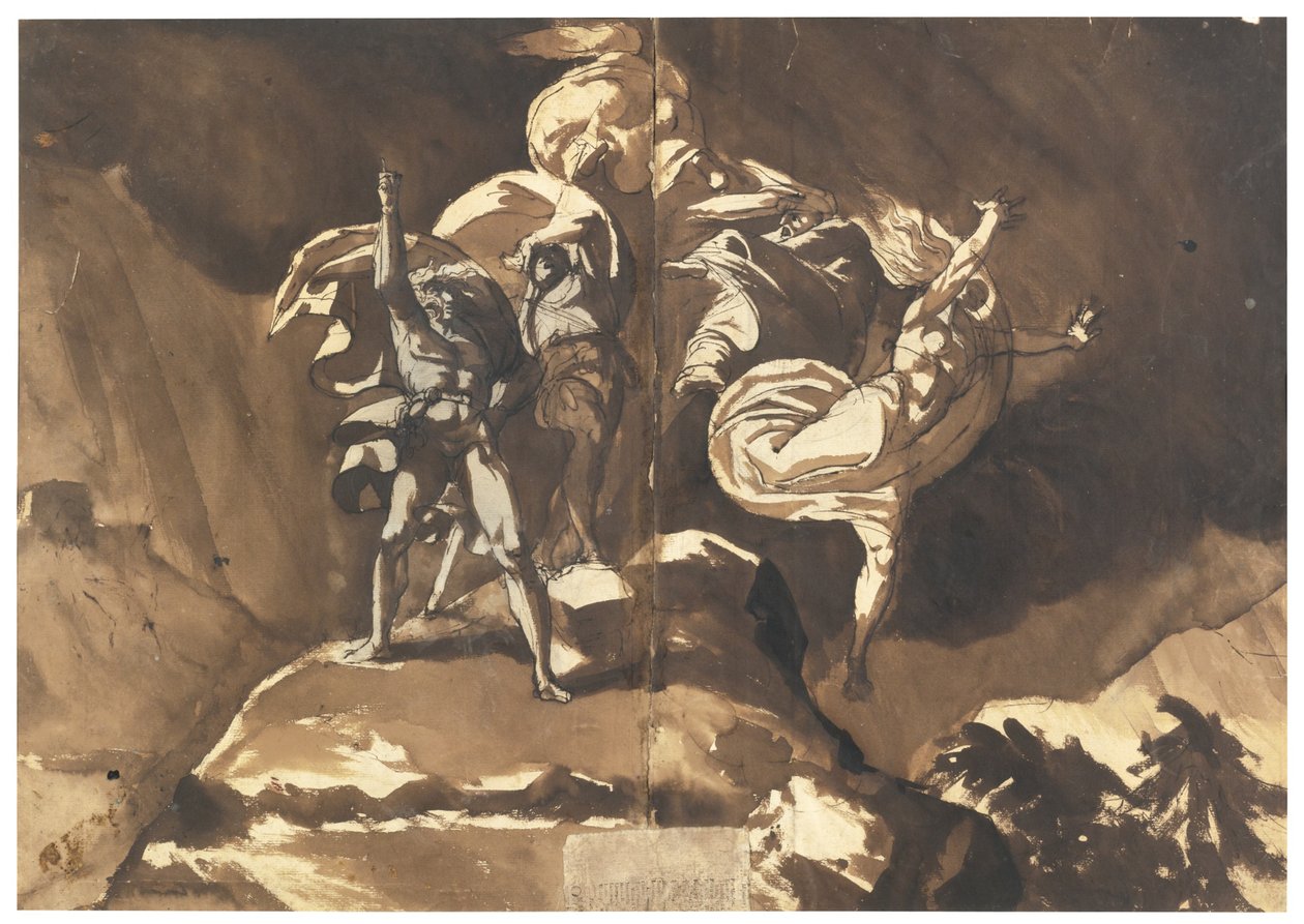 Heksene flyter over Macbeth og Banquo av Füssli