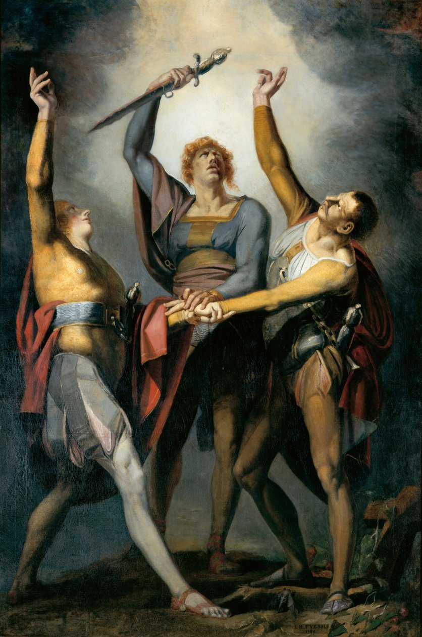 De tre konfødererte i eden på Rütli, 1779-1781. av Füssli