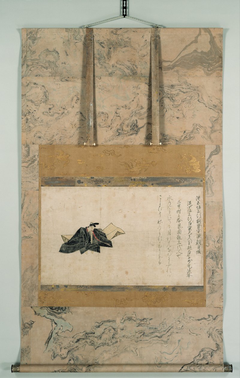 Portrett av Minamoto no Shitago fra Satake-versjonen av de trettiseks mesterpoetene av Fujiwara Nobuzane