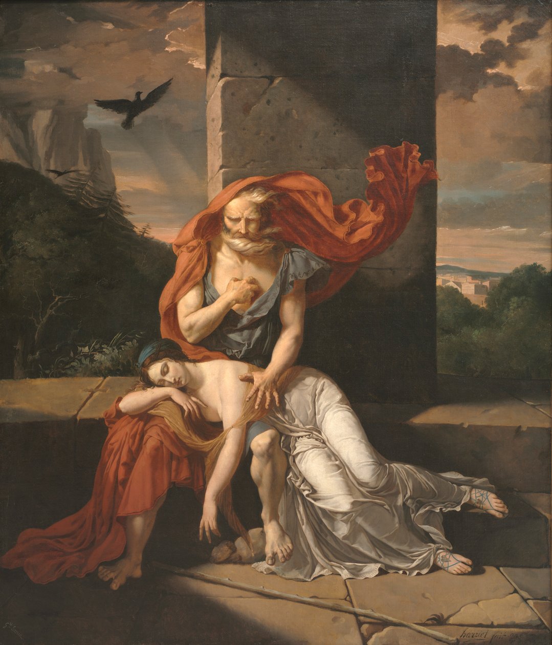 Ødipus ved Colonus, 1798 av Fulchran Jean Harriet