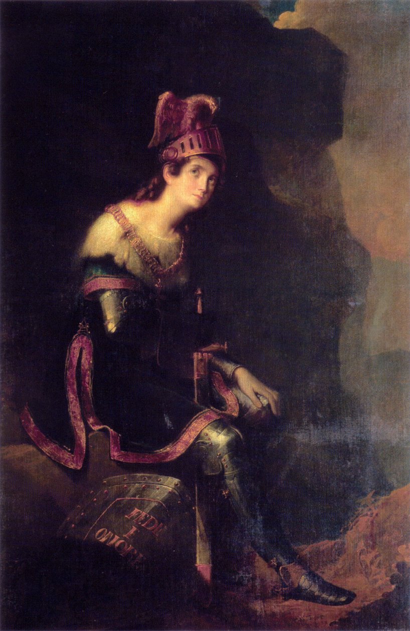 Prinsesse Zinaida Volkonskaya i brunfarget kjole, 1820 av Fyodor Antonovich Bruni