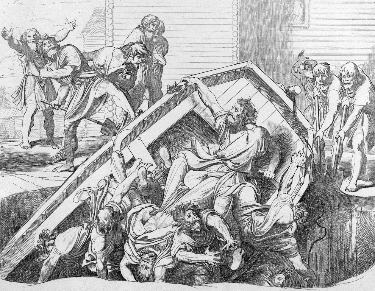 Olgas hevnet på Drevlians, før 1839 av Fyodor Antonovich Bruni
