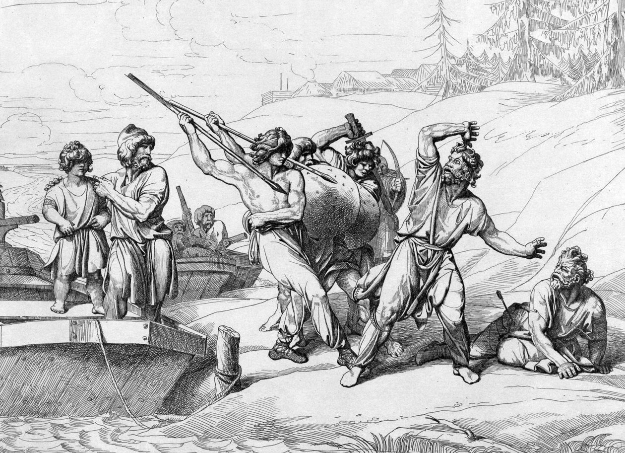 Askold og Dirs død, før 1839 av Fyodor Antonovich Bruni