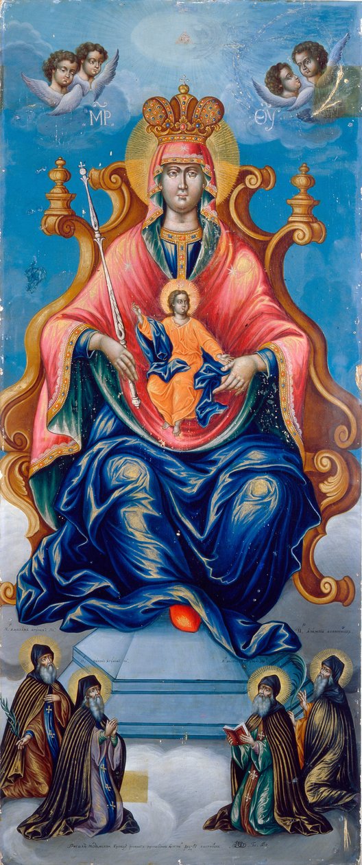 Moren til guden Pecherskaya. Maleri av Fjodor Nikonovsky (aktivt sent på 1700-tallet), tempera på tre av Fyodor Nikonovsky