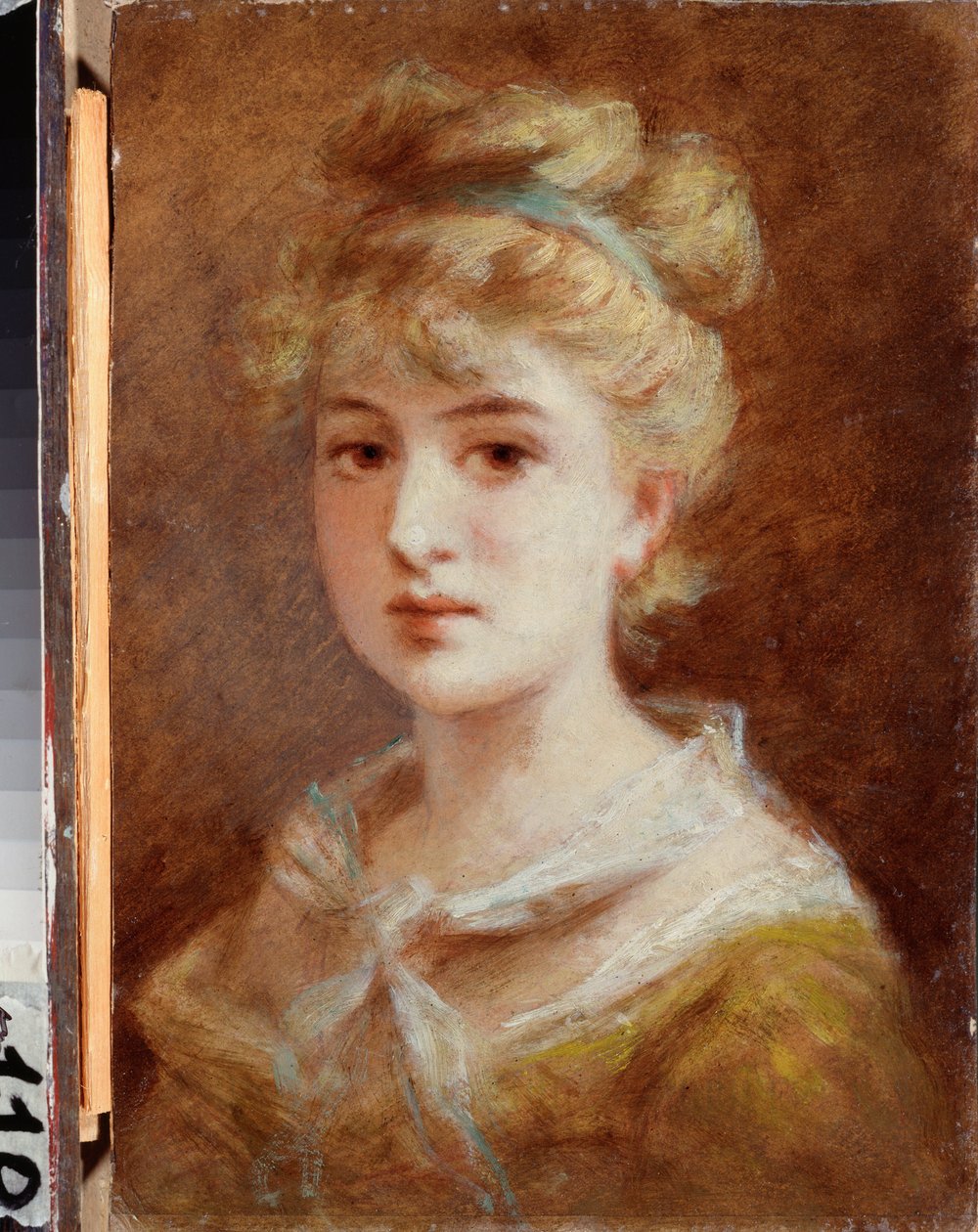 Une femme parisienne (A Parisian Woman) - Maleri av Fjodor Petrovich Tchumakov (Tchoumakov) (1823-1911), olje på lerret, russisk kunst sent 1800-begynnelsen av 1900-tallet, modernisme - M Tuganov Art Museum of the North Ossetian, Vladikavkaz (Russland) ) av Fyodor Petrovich Tchumakov