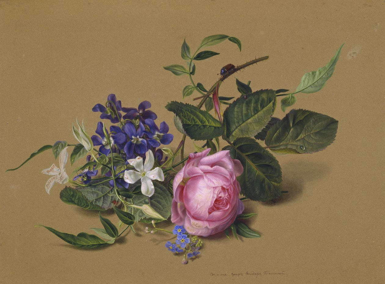 Bille ved rosegrenen av Fyodor Petrovich Tolstoy