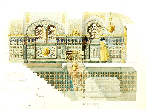 Design for Lapin-familiehvelvet i Danilov-klosteret, Moskva av Fyodor Shekhtel