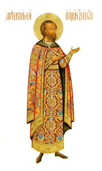 Storprins Andrei Ioannovich Bogolyubsky, ca. 1825-50 (gouache på vellum) av Fyodor Solntsev