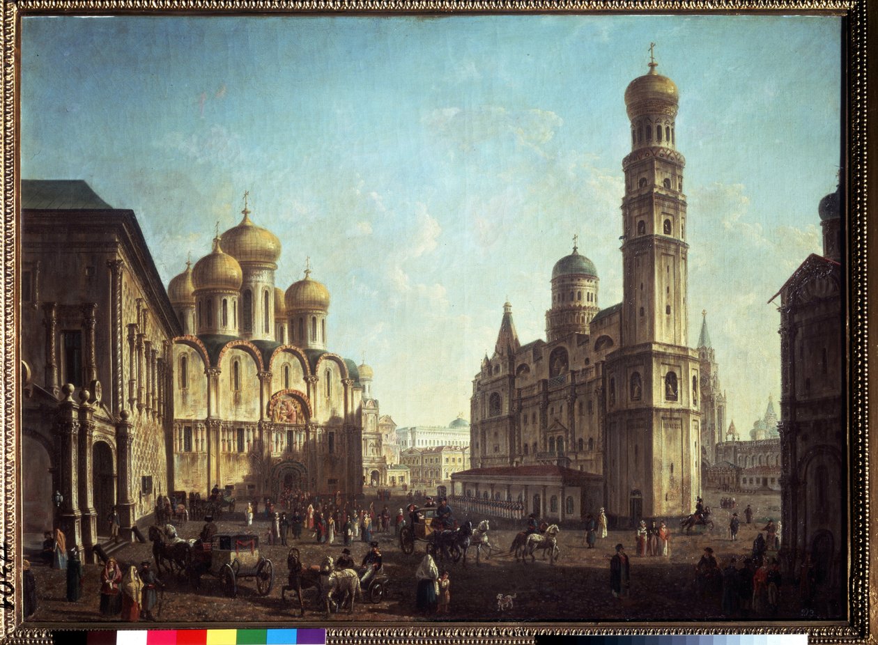 Katedralplassen i Kreml i Moskva. Maleri av Fjodor Yakovlevich Alexeev (1753-1824). Olje på lerret, 81,5 x 112 cm. Russisk kunstklassisisme. Statens Tretyakov-galleri, Moskva. av Fyodor Yakovlevich Alexeev