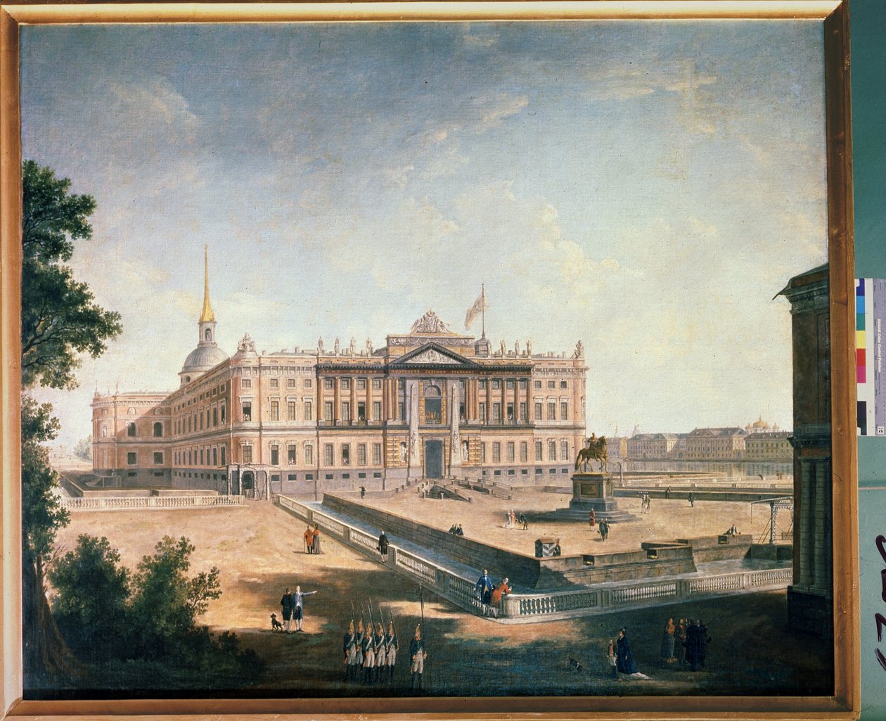 Utsikt over Michael Palace og tilkoblingsplassen i St. Petersburg. Maleri av Fjodor Yakovlevich Alexeev (1753-1824). Olje på lerret av Fyodor Yakovlevich Alexeev