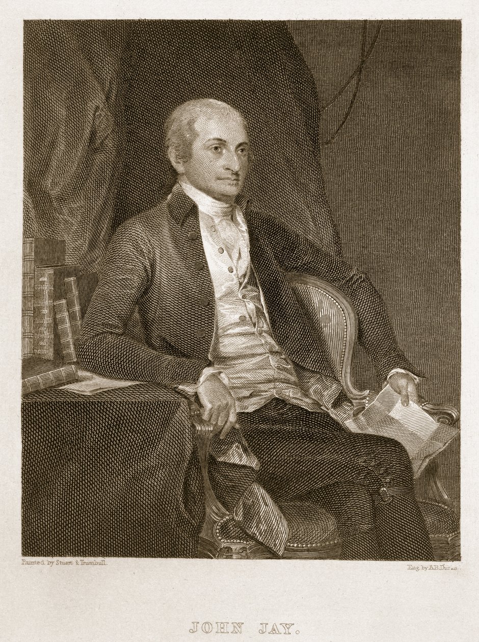 John Jay, gravert av Asher Brown Durand (1796-1886) av G. and Trumbull, J. Stuart