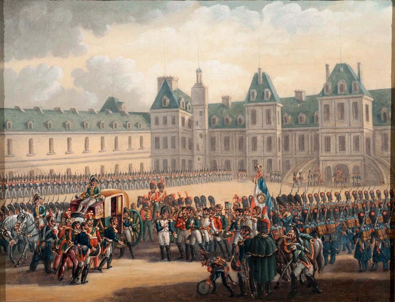 Napoleons farvel i Fontainebleau, 20. april 1814, 1835 av G. Beaufort