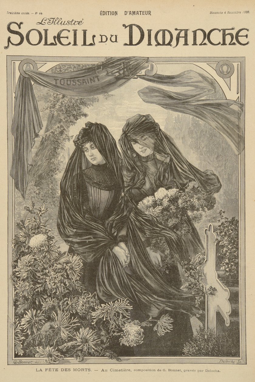 Allehelgensdag, fra forsiden av Soleil du Dimanche, søndag 4. november 1900 av G. Bonnet