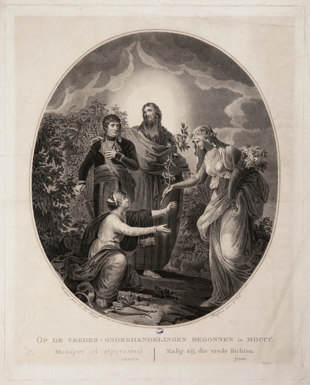 Allegory, Bonaparte brakte fred til Nederland i 1800 av G. Kok