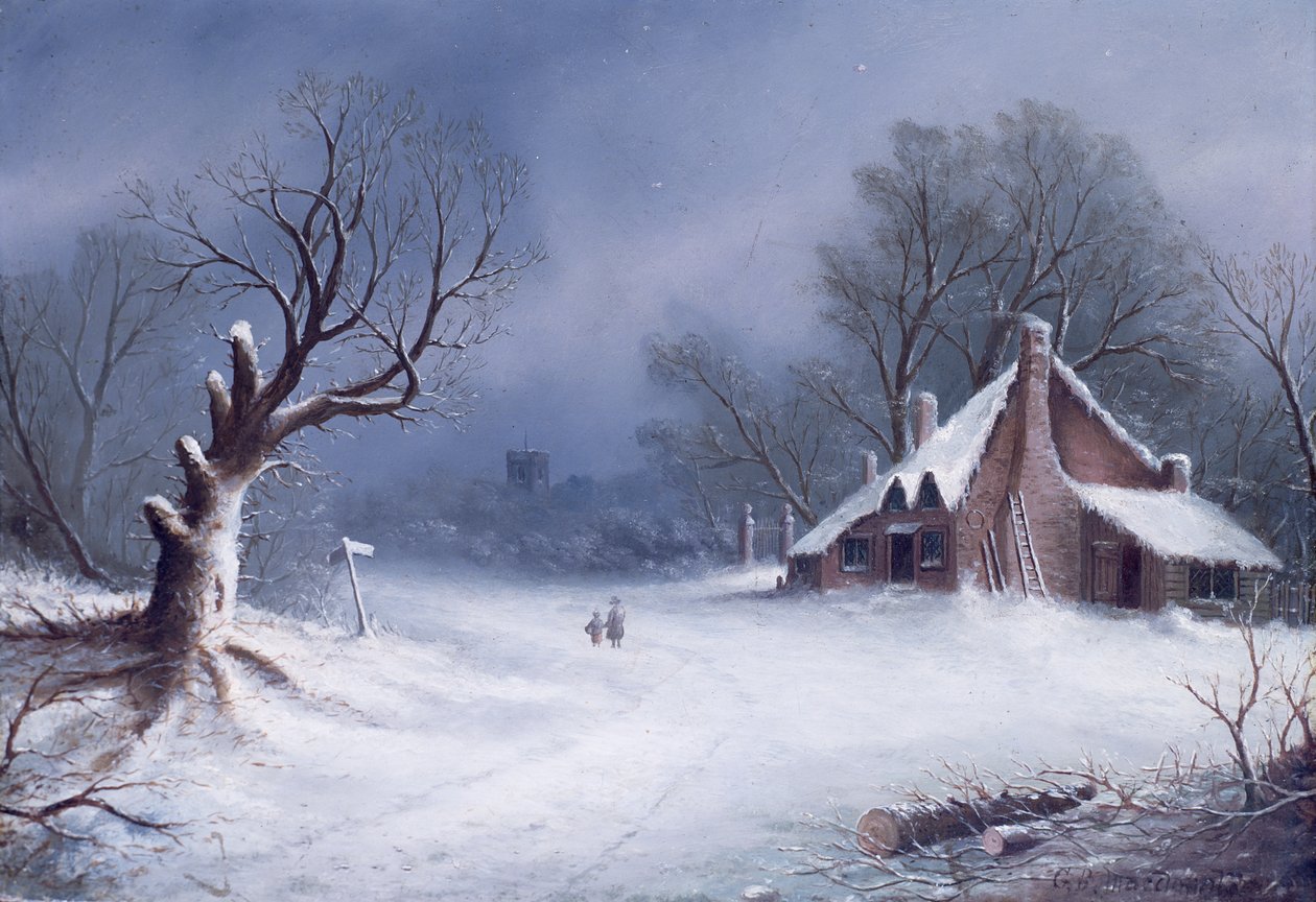 Veien til kirken (tavle) av G.B. MacDonald