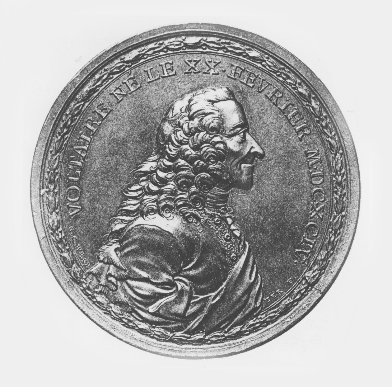 Medaljong av Voltaire, ca. 1770 av G.C. Wachter