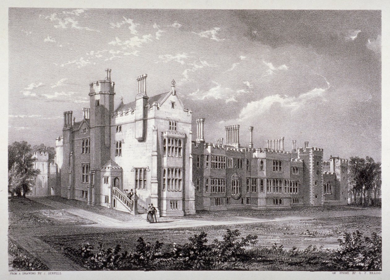 Utsikt over Lambeth Palace, London, c1830 av GF Bragg