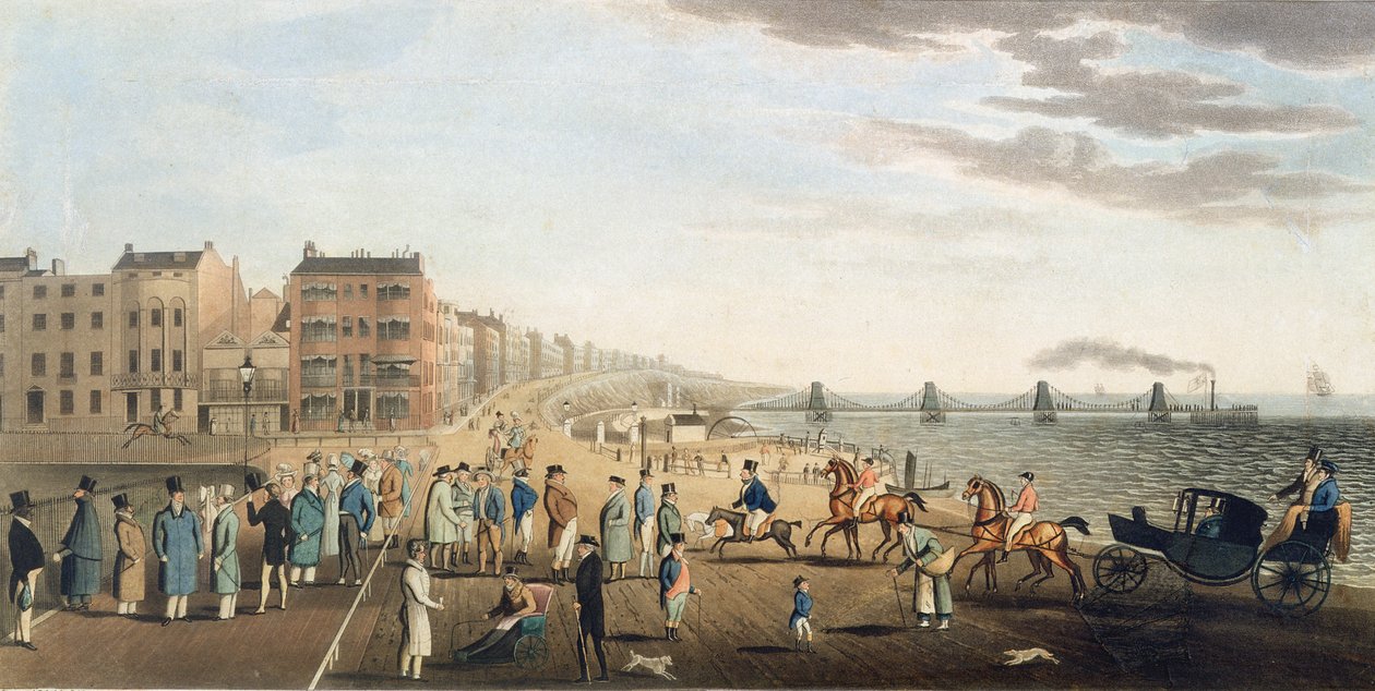 The Chain Pier i Brighton med karakterer av G.M. Brighty