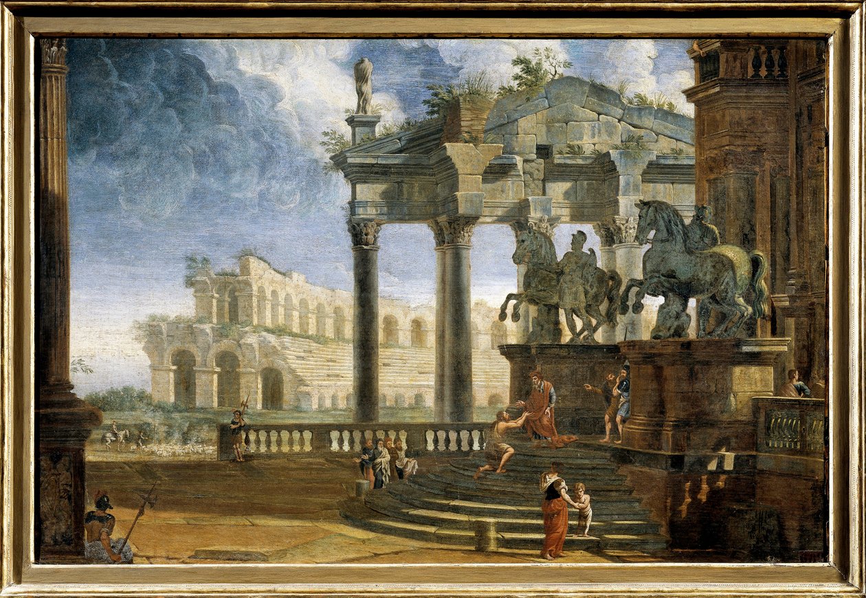 Capitol-palasset, maleri av G.P. (workshop of) Pannini or Panini