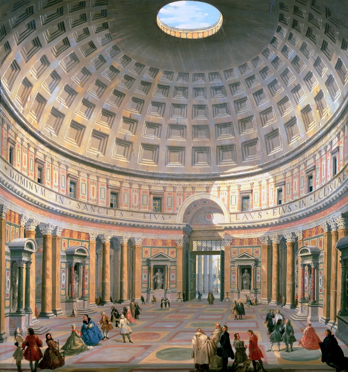 Interiøret i Pantheon, Roma av G.P. (workshop of) Pannini or Panini