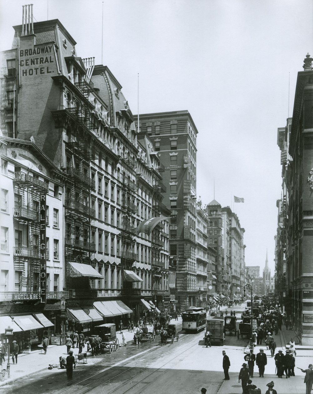 Broadway ser nordover fra Bond Street, New York City av G.P. Hall und Sohn