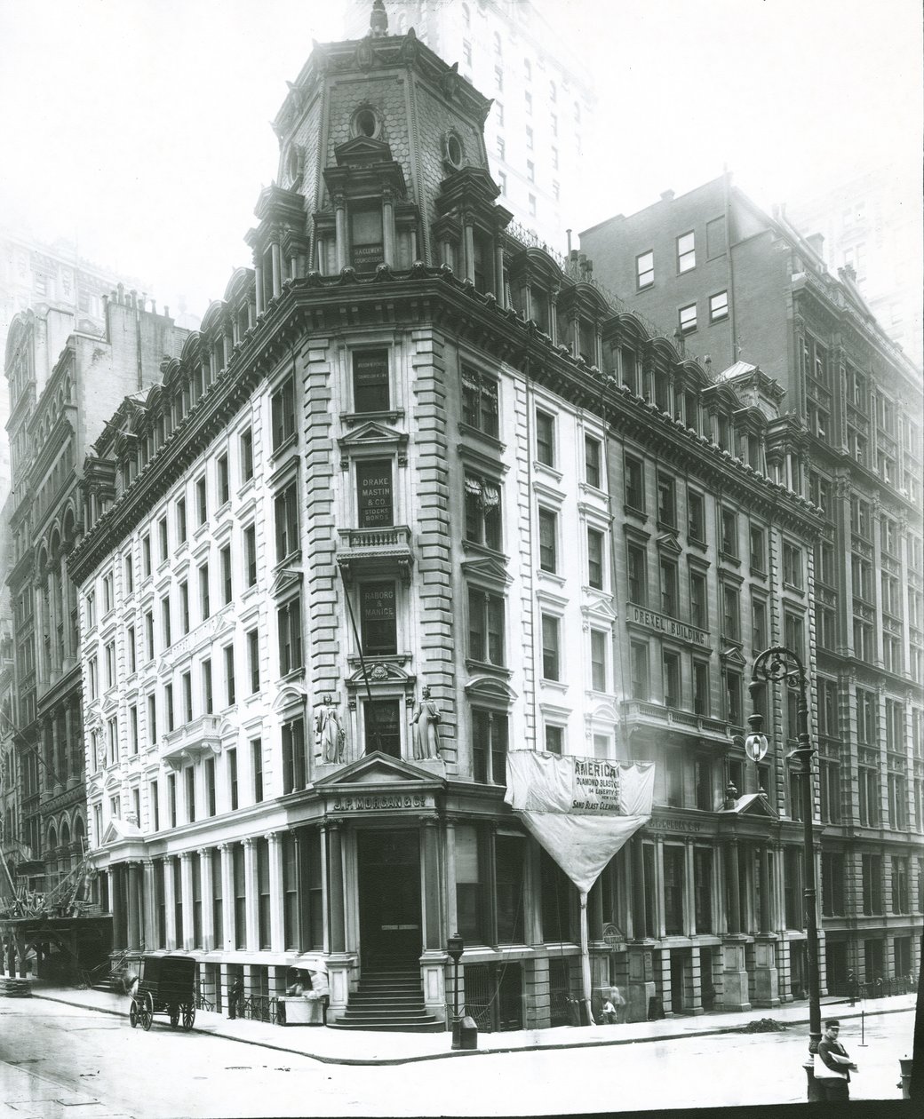 J.P. Morgan Building, Wall Street, New York City (foto av gelatinsølv) av G.P. Hall und Sohn