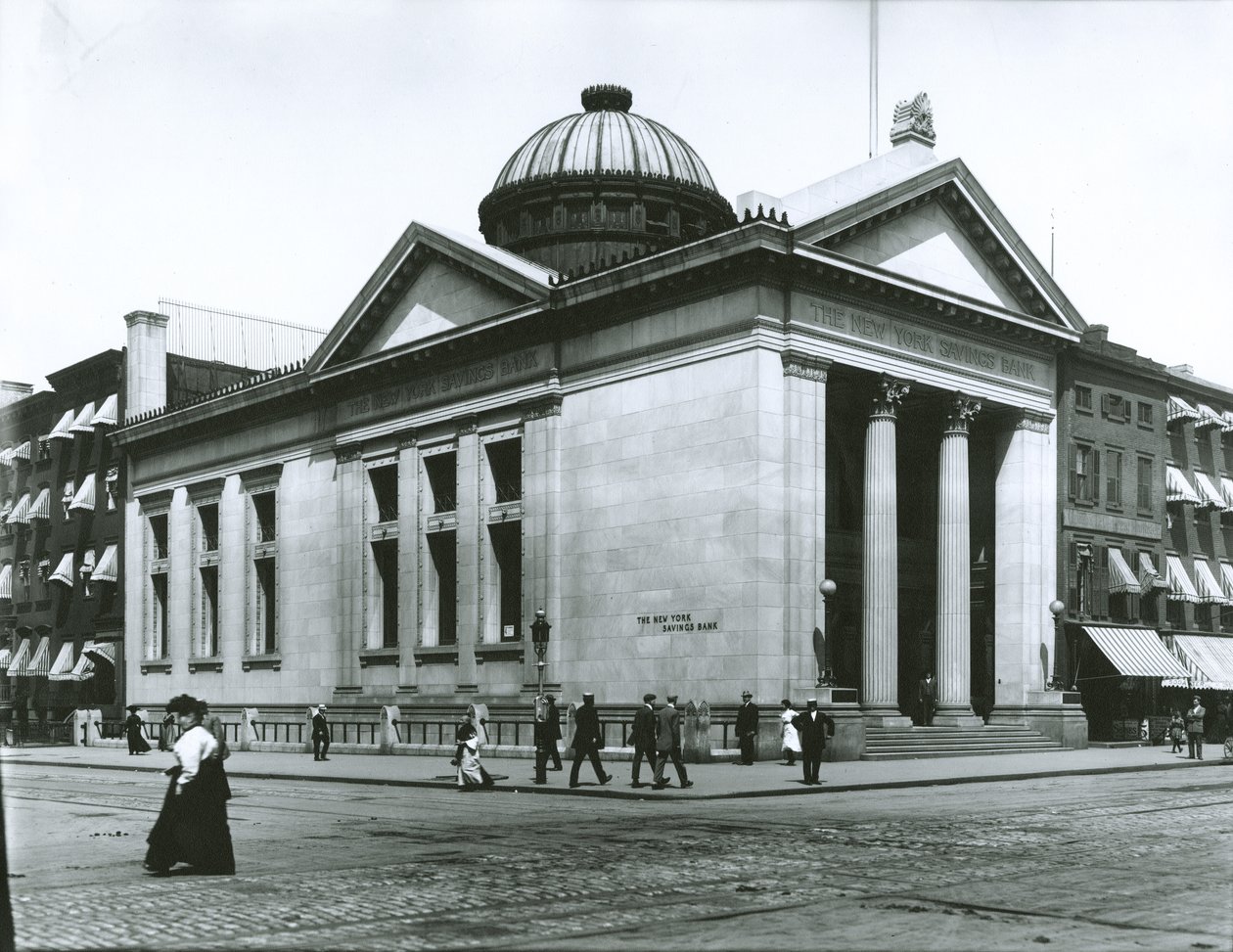 New York Savings Bank (bilde av gelatinsølv) av G.P. Hall und Sohn