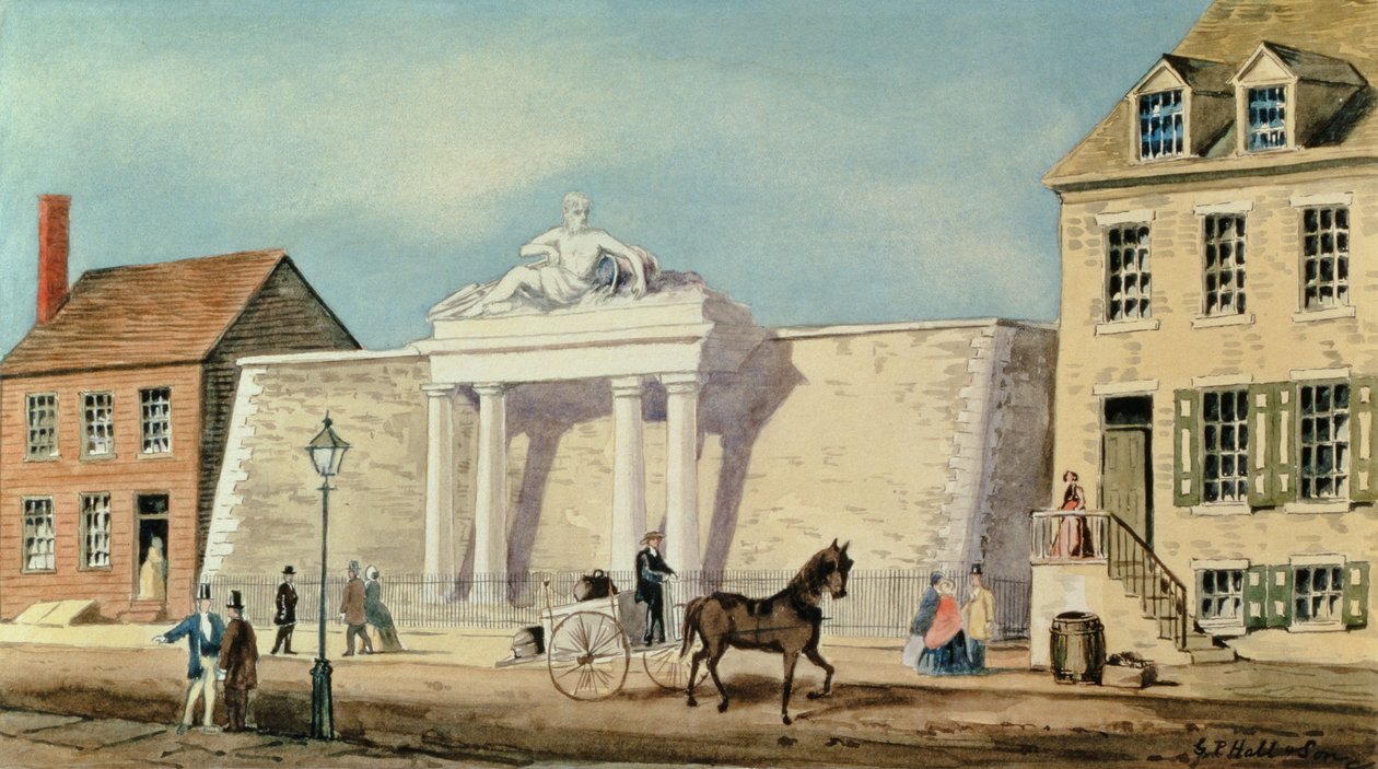 The Manhattan Company Reservoir, 1825 av G.P. Hall und Sohn