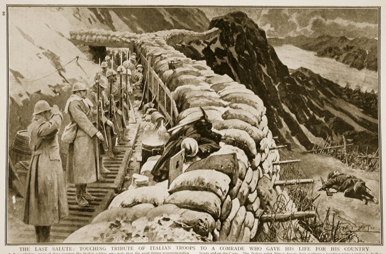 The Last Salute: Rørende hyllest av italienske tropper til en kamerat som ga sitt liv for landet sitt, 1914-19 av G.S. Amato