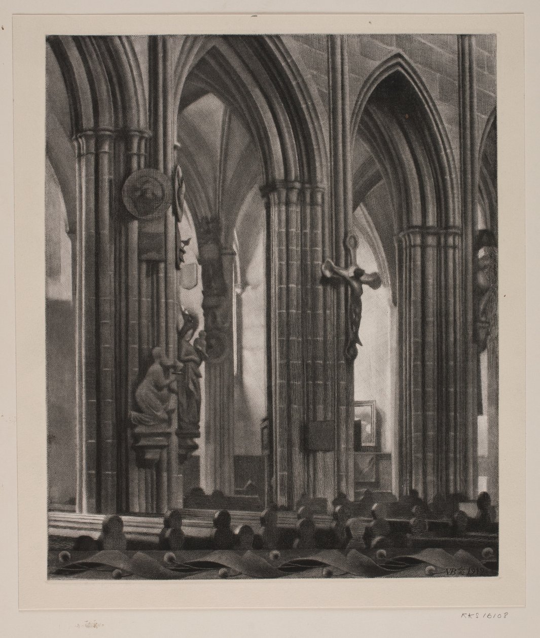 Kirkeinteriør av G.V. Blom