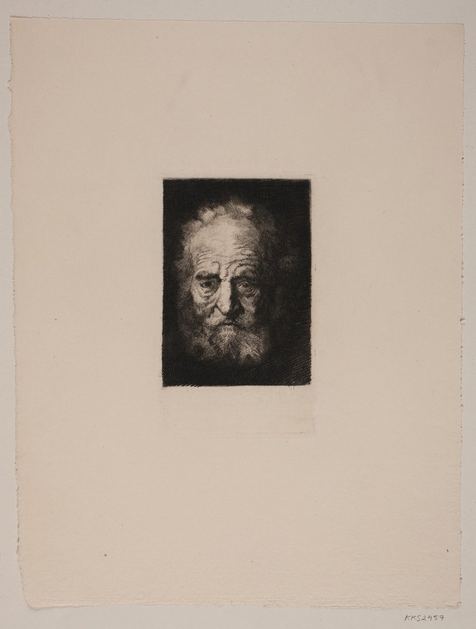 Gammel manns hode. Studer etter Rembrandt av G.V. Blom