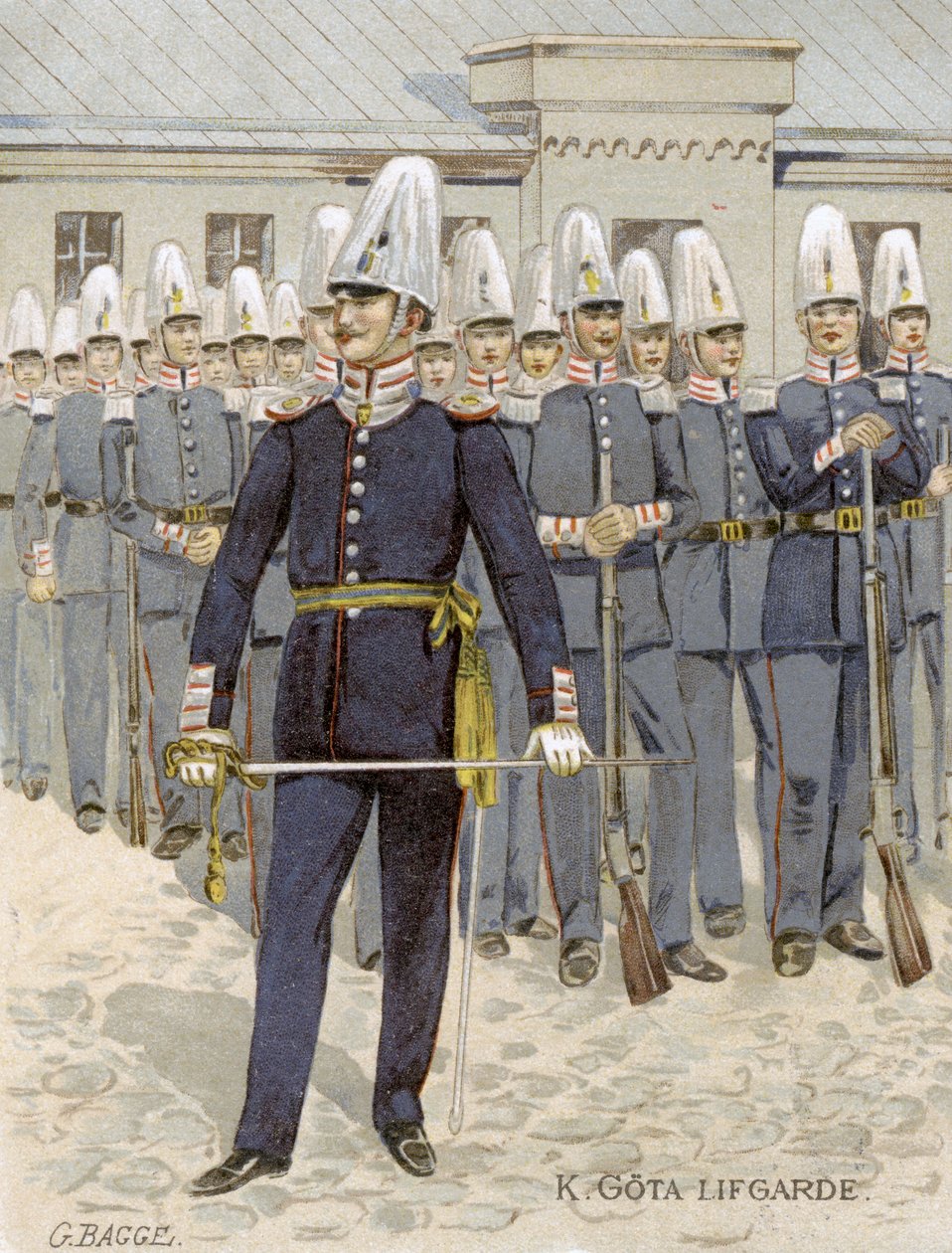 Svensk livgarde, Stockholm, Sverige, 1901 av G Bagge