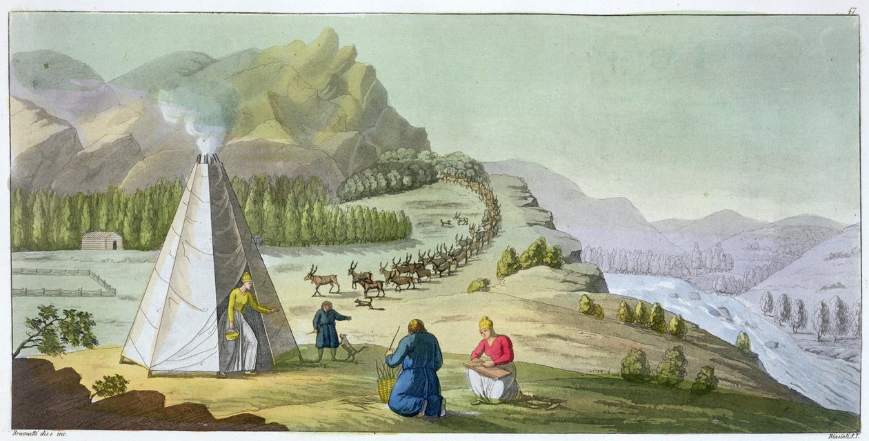 Herding Reindeer, Lappland, plate 47 fra 