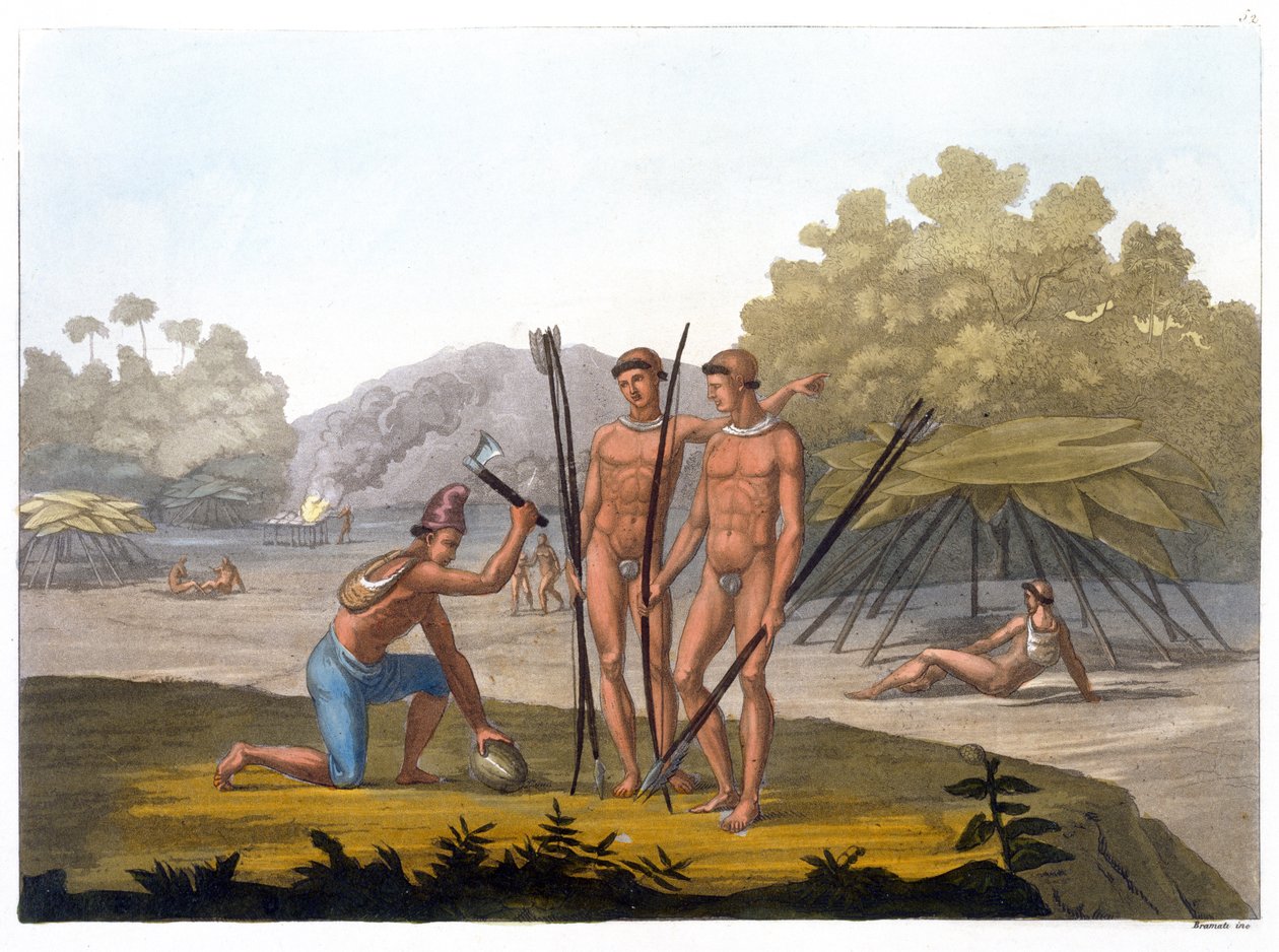 Patacho Tribesmen (fargegravering) av G. Bramati