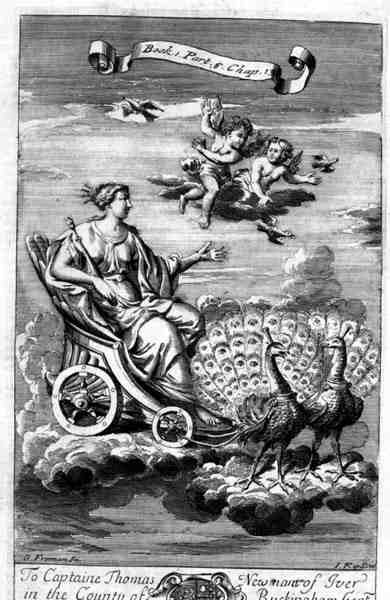 Venus in a Chariot Drawn by Peacocks, illustrasjon fra bok 1, del 6, kapittel 13 av 