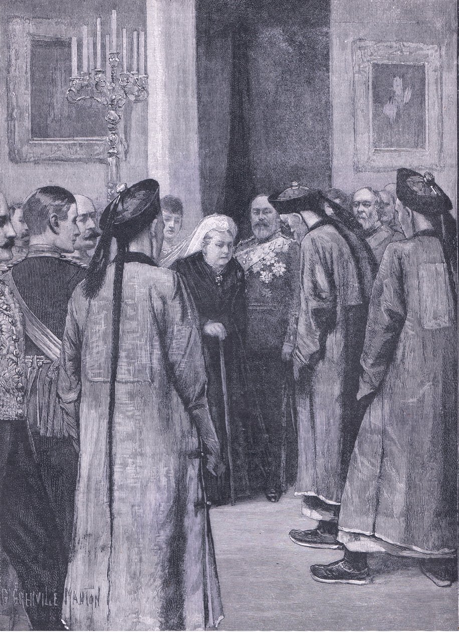 Besøk av Li Hung-Chang til dronningen i Osborne, illustrasjon fra Cassells History of England, 1900-tallet av G. Grenville Manton