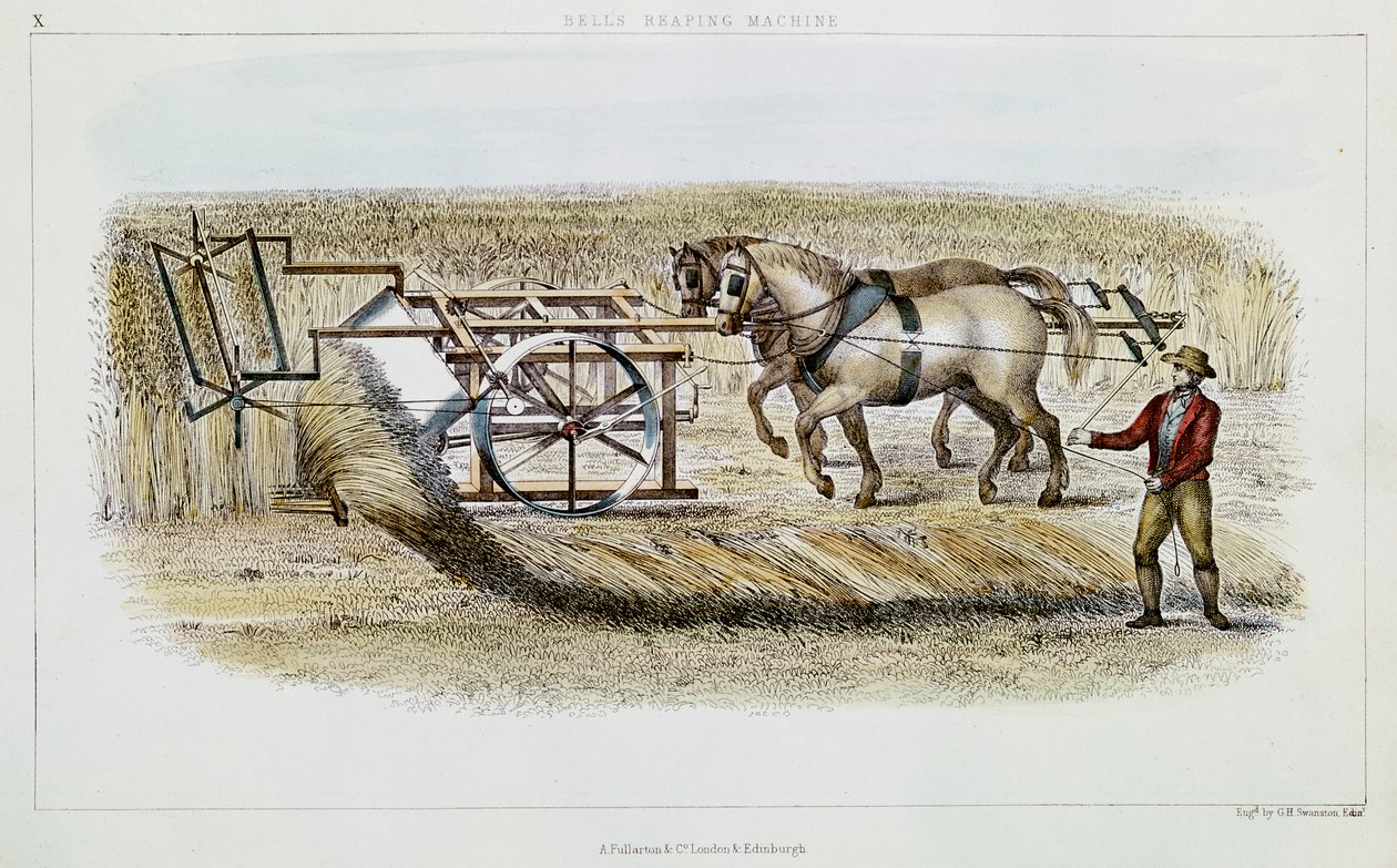 Klokkehøstermaskin, 1851 av G. H. Swanston