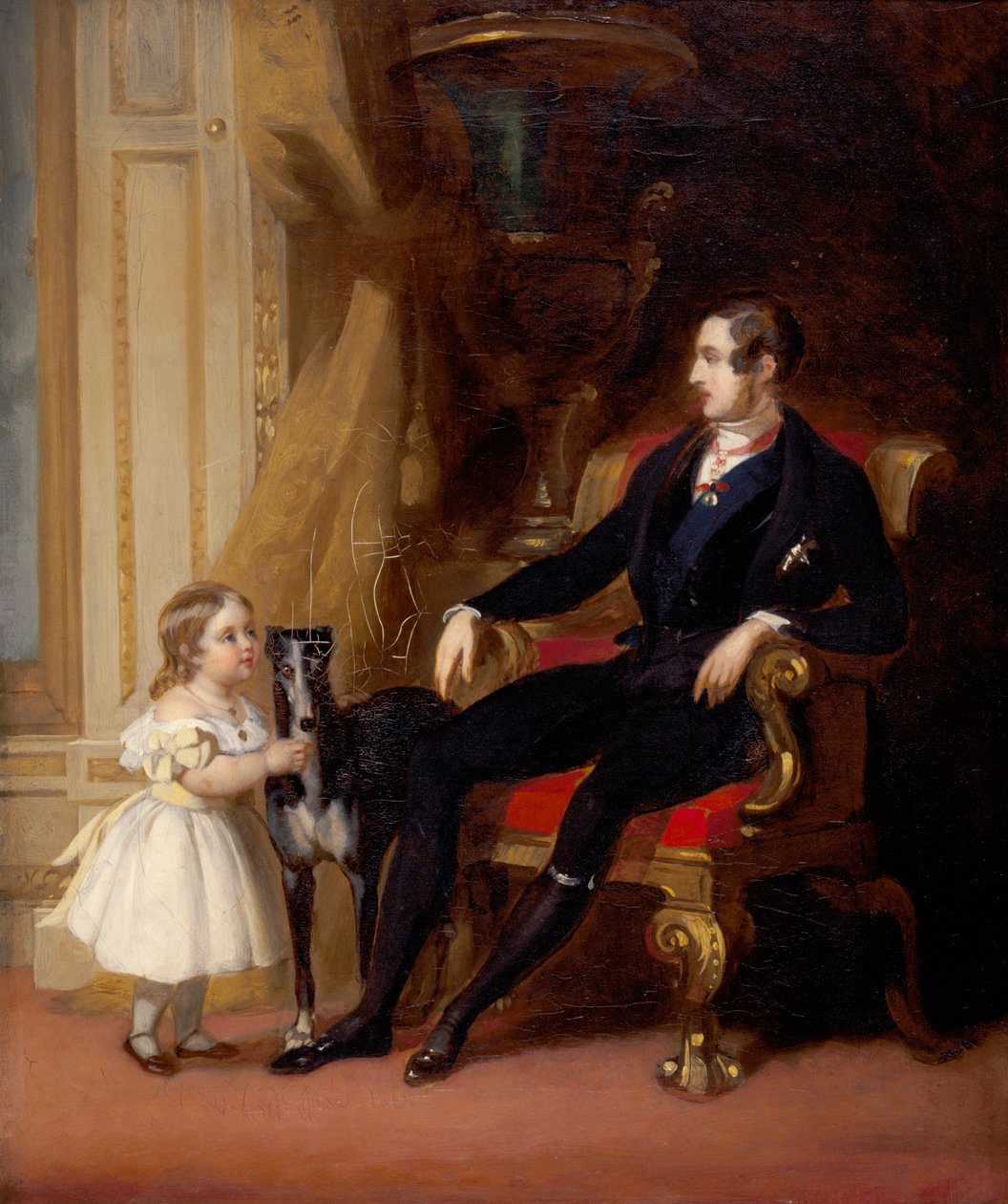 Albert Prince Consort med prinsesse Victoria og Eos, c1843 av G Lucas
