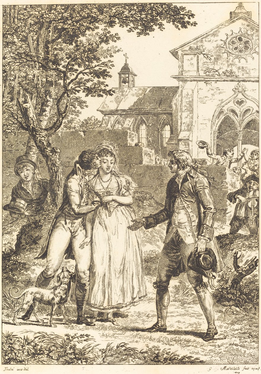 Kysset returnerte: Kysset klart av G. Mallesteste after Jacques Louis François Touzé