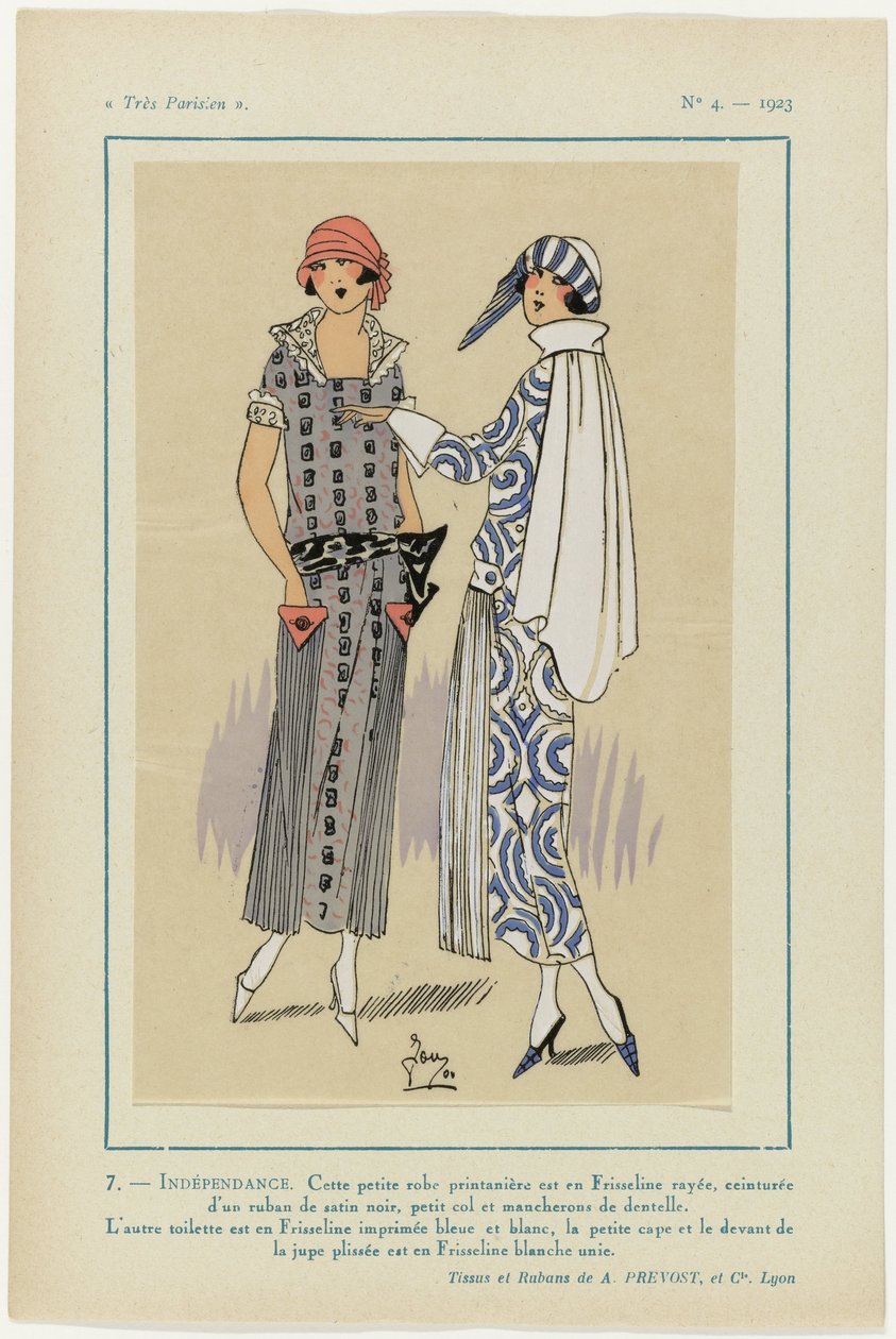 Meget parisisk, 1923, nr. 4: 7- UAVHENGIGHET. Denne lille kjolen... av G P. Joumard
