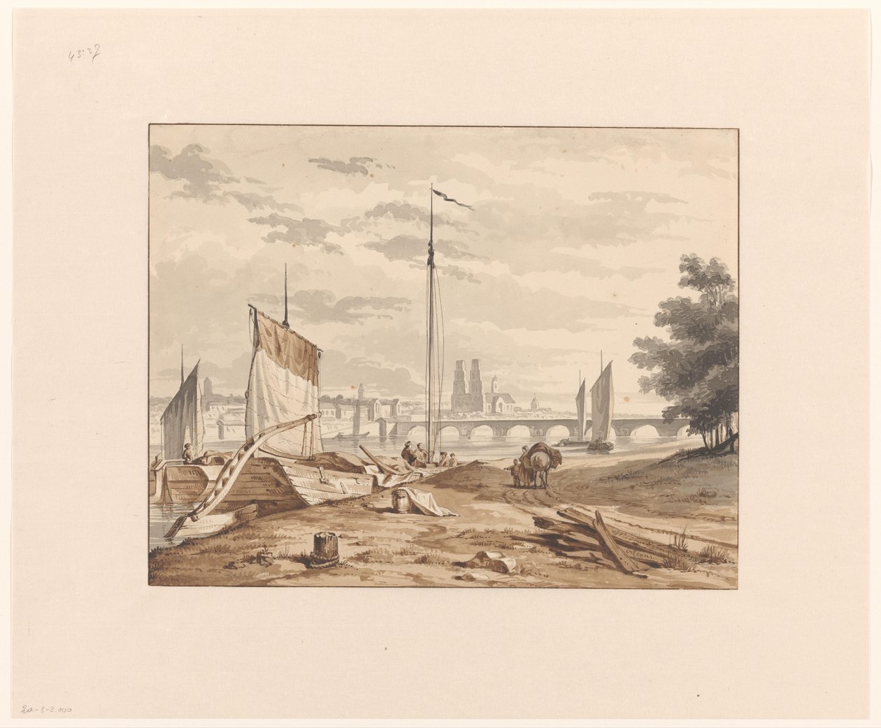Utsikt over Orléans fra den andre siden av Loire av G. Veldhuyzen