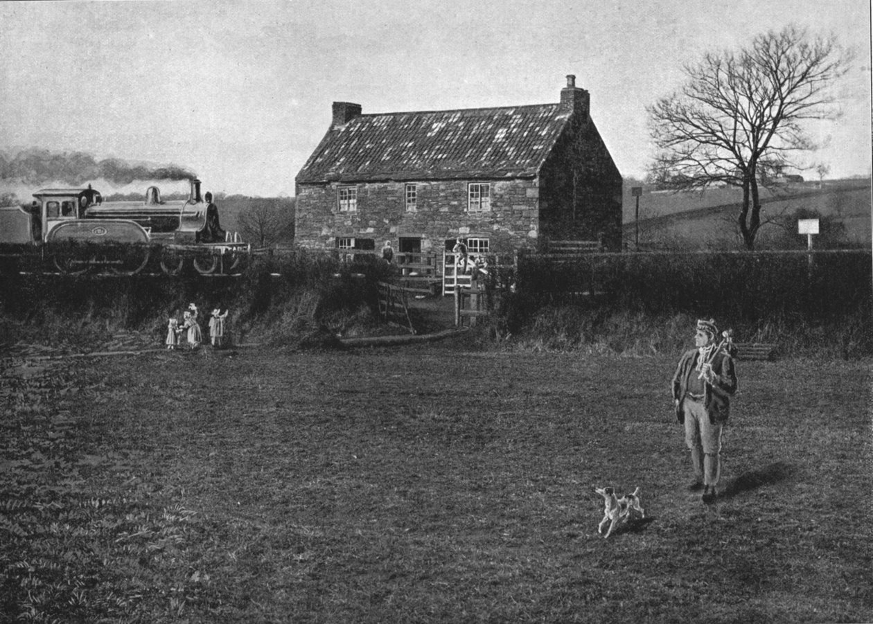 George Stephensons fødested, Wylam, c1900 av G. W. Wilson and Company