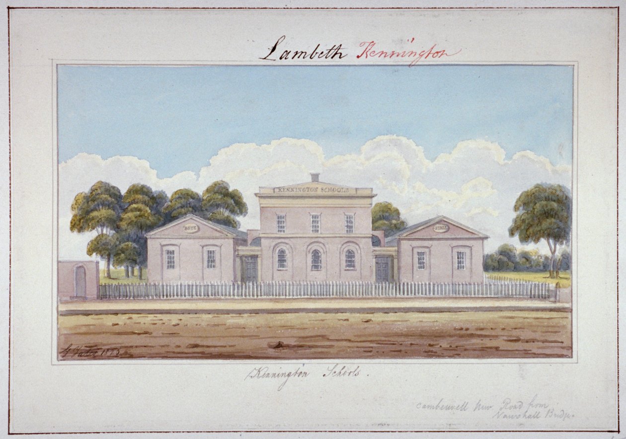 Kennington Schools, Camberwell New Road, Lambeth, London, 1826 av G Yates