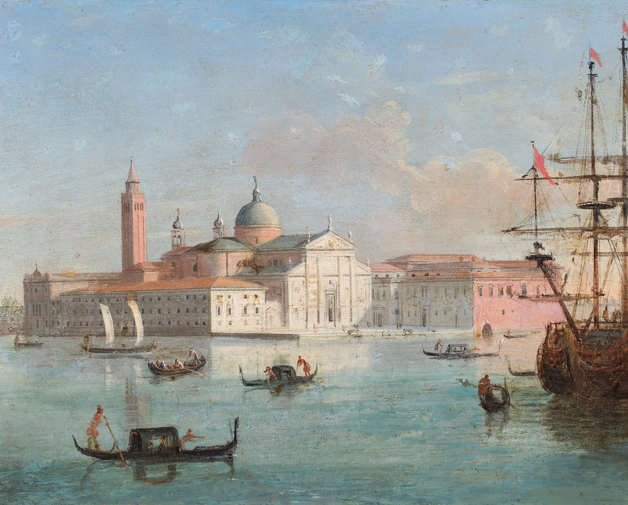 Venezia, utsikt over San Giorgio Maggiore (olje på kobber) av G. van (1653-1736) (follower of) Wittel