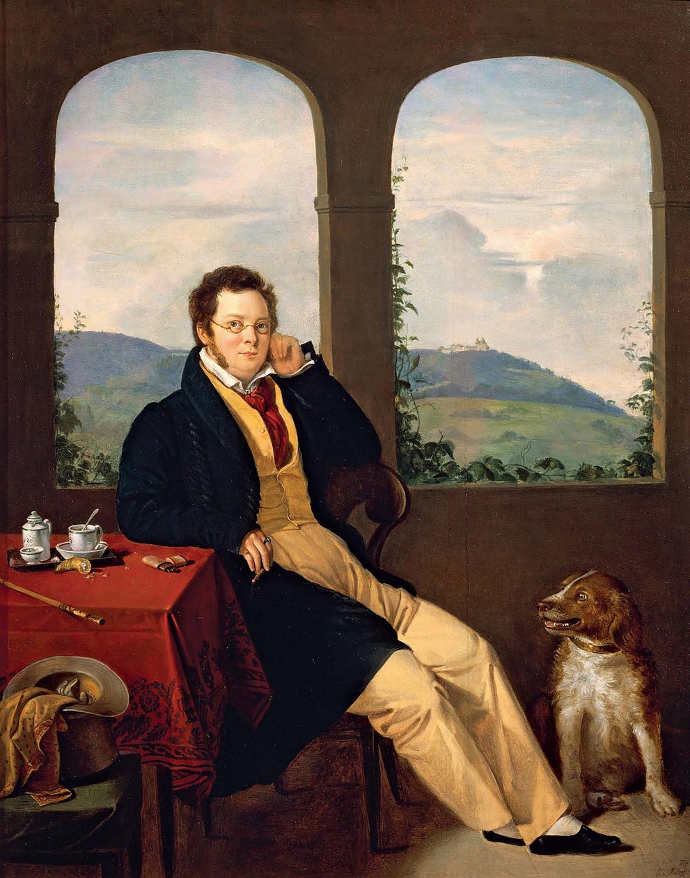 Portrett av Franz Schubert 1797-1828, 1827. av Gabor Melegh