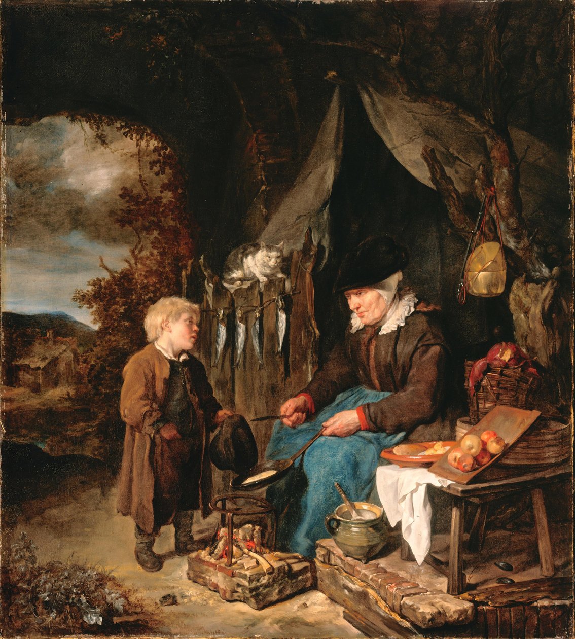 Pannekakebakeren med en gutt av Gabriel Metsu