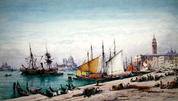 Venezia (akvarell på papir) av Gabriel Carelli