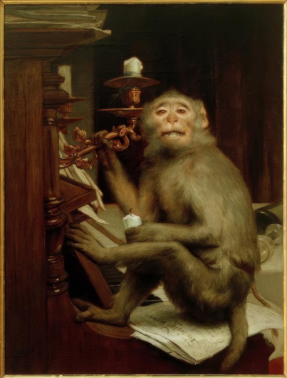 Monkey ved pianoet av Gabriel Cornelius Ritter von Max