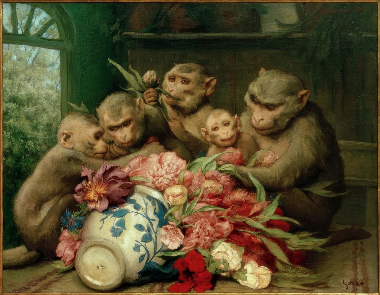 Botaniker (ape med blomstervase) av Gabriel Cornelius Ritter von Max
