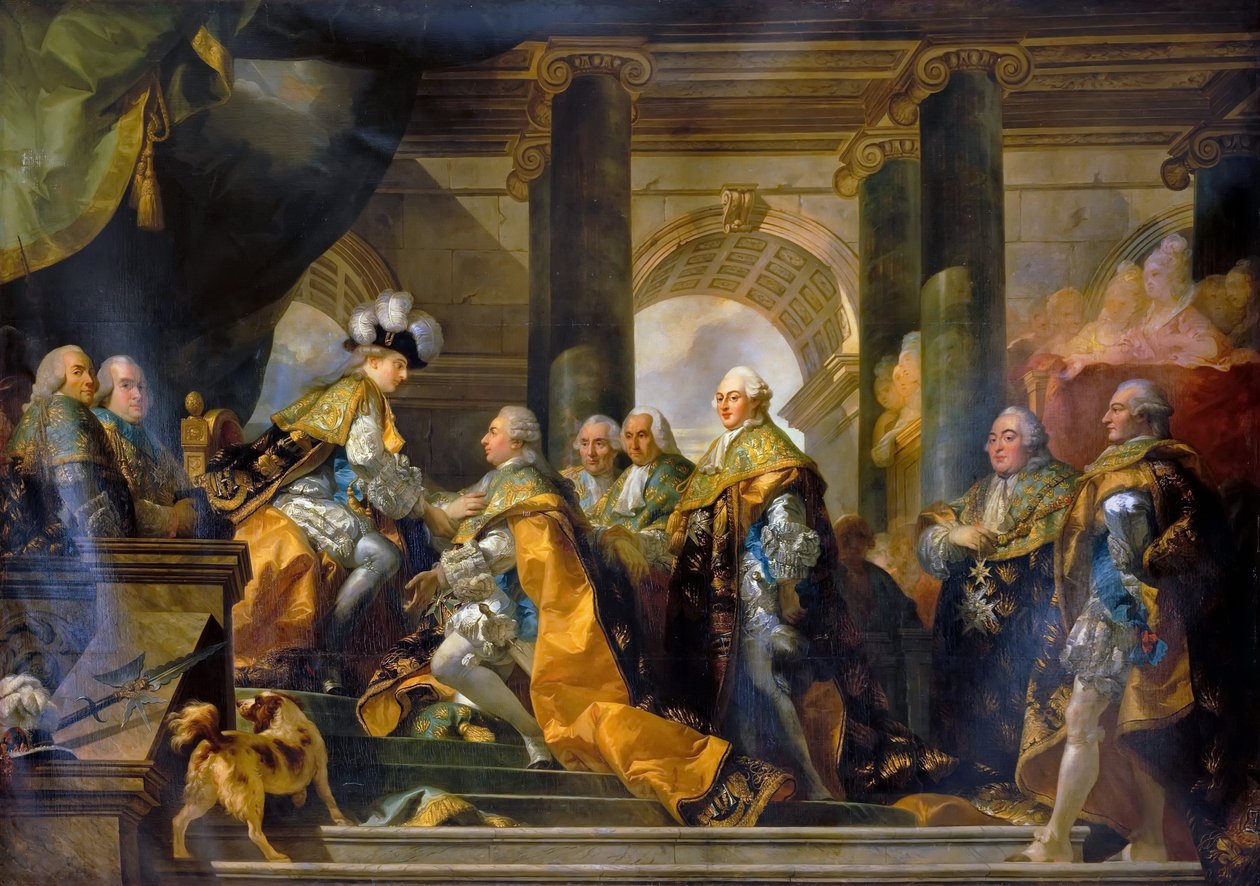 Ludvig XVI mottok i Reims hyllingen av Den Hellige Ånds ridder, 13. juni 1775 av Gabriel Francois Doyen
